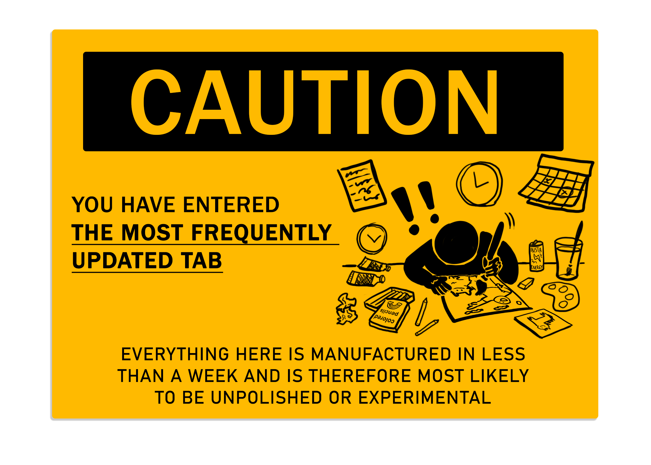 caution sign parody